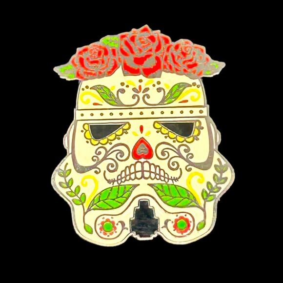 DISNEY Pin Star Wars Stormtrooper Sugar Skull Day of the Dead Roses Red Green - Picture 2 of 4